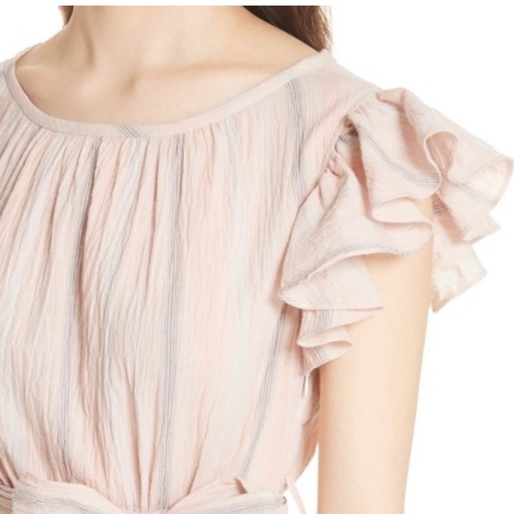 NWT $350 Rebecca Taylor stripe ruffled dress - Picture 6 of 7